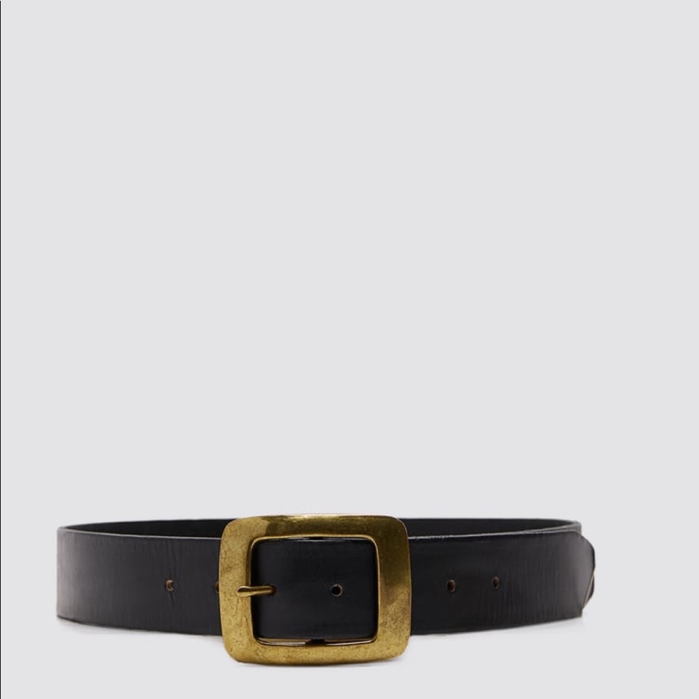 Zara black leather belt